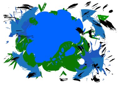 Mavi, siyah ve yeşil graffiti konuşma balonu. Soyut modern Messaging tabela sokak sanat dekorasyonu, kentsel boyama tarzında gerçekleştirildi.