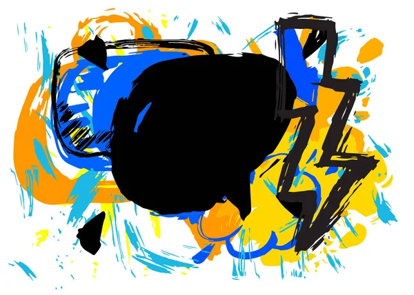 Bolha Fala Grafite Azul Preto Amarelo Sinal Mensagens Vetoriais Realizado —  Vetores de Stock