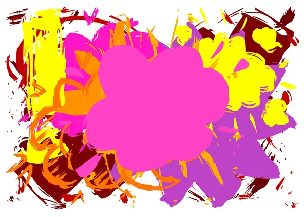 Фиолетовый Красный Желтый Граффити Пузырь Речи Абстрактное Современное Оформление Вывесок — стоковый вектор