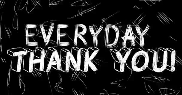 Každý Den Díky Slovo Animace Starého Chaotického Filmového Pásu Grunge — Stock video