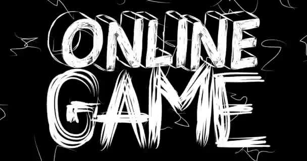 Online Spel Ord Animation Gamla Kaotiska Filmremsa Med Grunge Effekt — Stockvideo