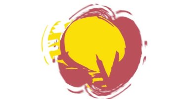 Kırmızı, mor ve sarı graffiti konuşma balonu animasyonu. Mesajlaşma, tartışma işareti sokak sanatı videosu, şehir boyama tarzı.