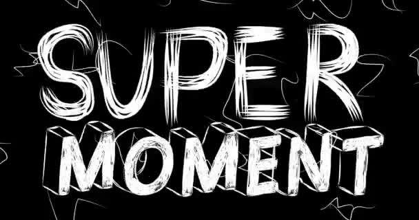 Super Moment Słowo Animacja Starego Chaotycznego Paska Efektem Grunge Zajęty — Wideo stockowe