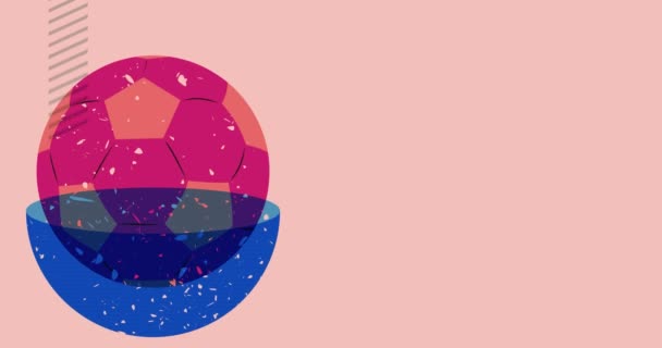 Ballon Football Risographe Avec Animation Géométrique Objet Sport Dans Graphisme — Video