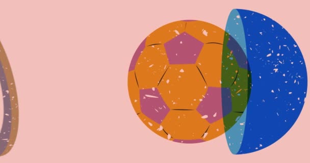 Ballon Football Risographe Avec Animation Géométrique Bulle Vocale Objet Sport — Video
