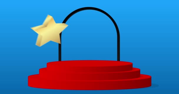 Синя Червона Чорна Золота Сцени Анімації Відео Відображення Продукту Mockup — стокове відео