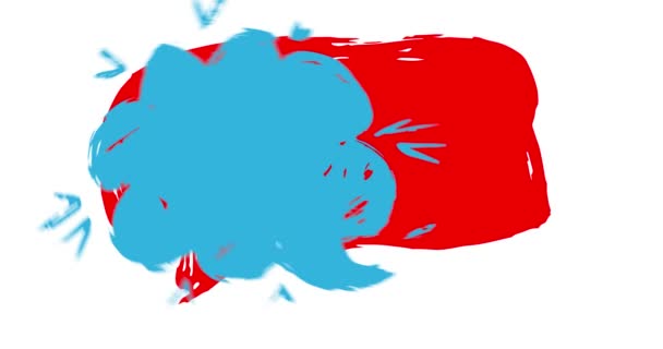 蓝色和红色涂鸦语言泡沫 以城市绘画风格表演的信息 讨论标志 街头艺术装饰 — 图库视频影像
