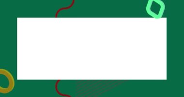 Metin video için yer alan geometrik grafik retro tema arkaplanı. Asgari geometrik elementler çerçeve animasyonu. Reklam için klasik soyut şekiller.