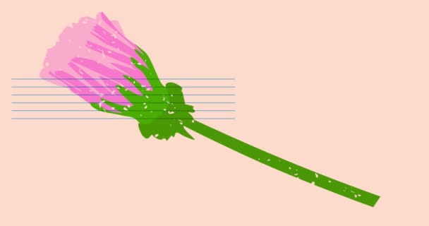 Risograph Λουλούδι Φούσκα Ομιλία Και Γεωμετρικά Σχήματα Animation Κινούμενο Φυτό — Αρχείο Βίντεο