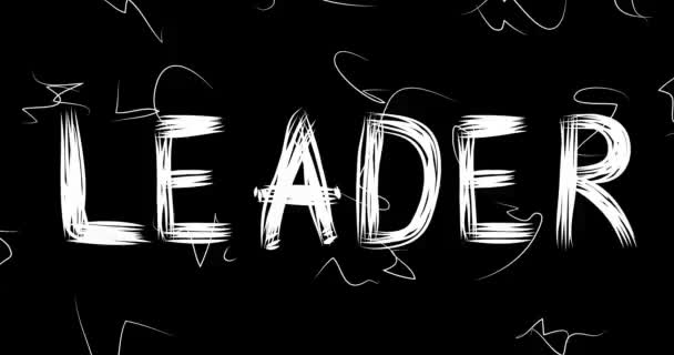 Leader Word Animation Old Chaotic Film Strip Grunge Effect Busy — Stock Video