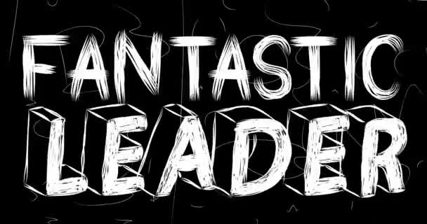 Fantastyczne Słowo Leader Animacji Starego Chaotycznego Pasa Filmowego Efektem Grunge — Wideo stockowe
