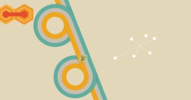 70 'lerin basit arka plan animasyonu. 1970 'lerin modern soyut sanat videosu. Minimalist Vintage Eski moda gökkuşağı renkli sanat eserleri.