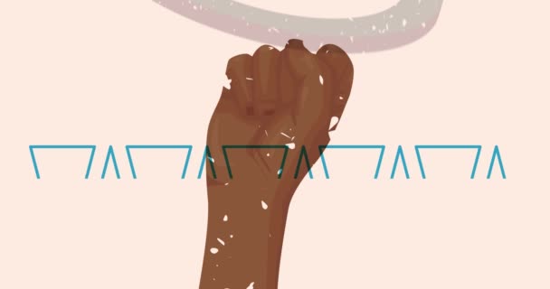 Рисографическая Геометрическая Анимация Протестующие Руки Модном Графике Рисования Видео — стоковое видео