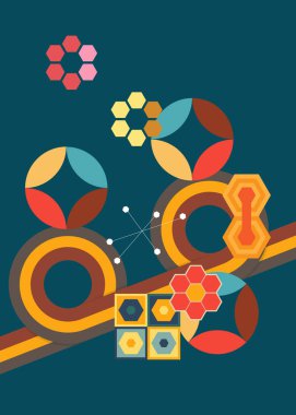 Basit 70 'ler geçmişi. Harika 1970 'lerin soyut sanat şablonu. Minimalist çizgili tasarım posteri. Eski moda gökkuşağı renkli sanat eserleri.