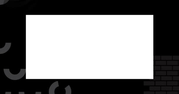 Чорний Геометричний Ретро Тематичний Фон Білим Місцем Текстового Відео Мінімальна — стокове відео