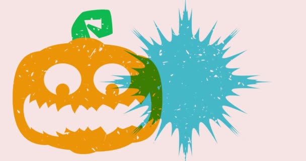 Cadılar Bayramı Nda Jack Lantern Geometrik Şekiller Animasyonu Canlandırır Tatil — Stok video