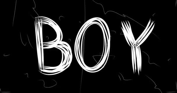 Boy Word Animation Old Chaotic Film Strip Grunge Effect Busy — Stock Video
