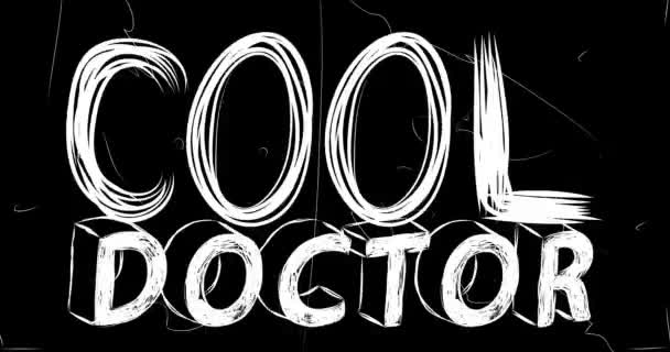 Cool Doctor Palabra Animación Vieja Tira Película Caótica Con Efecto — Vídeo de stock