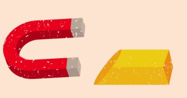 Konuşma baloncuklu risograf mıknatısı animasyonu şekillendirir. Moda riso grafik tasarım videosunda nesne taşınıyor.