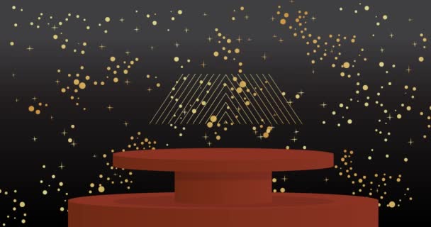 ブラック ブルー ブラウン ゴールドモックアップ製品の表示アニメーション シリンダー台座表彰台ビデオ プレゼンテーションのためのステージショーケース — ストック動画