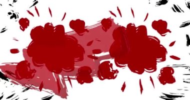 Siyah ve kırmızı graffiti konuşma balonu. Mesajlaşma, tartışma tabelaları sokak sanatları dekorasyonu kentsel boyama tarzında gerçekleştirildi.