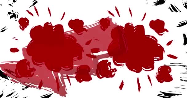 黑色和红色涂鸦语言泡沫 以城市绘画风格表演的信息 讨论标志 街头艺术装饰 — 图库视频影像