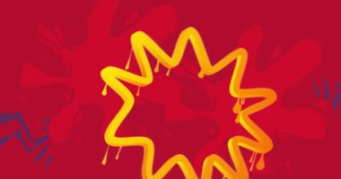 2024 Graffiti etiket animasyonu. Soyut modern sokak sanatı dekorasyon videosu kentsel resim tarzında sahnelendi.