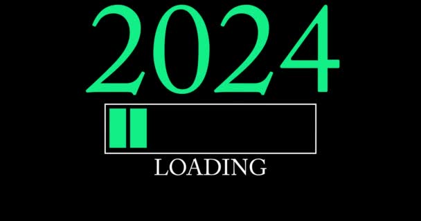 Número 2024 Con Carga Descarga Carga Indicador Barra Descargar Cargar — Vídeo de stock