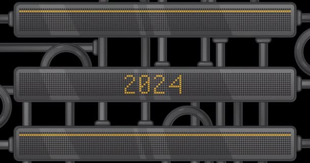 2024 Nummer Digital Ledningspanel Meddelande Med Ljusutrustning — Stockvideo