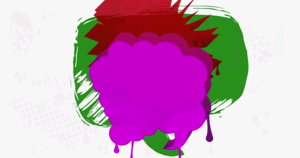 Rosso Viola Verde Graffiti Discorso Bolla Animazione Astratto Moderno Messaggistica — Video Stock