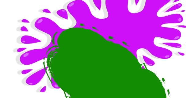 赤紫と緑のグラフィティスピーチバブルアニメーション 抽象現代メッセージングサインストリートアートデコレーションビデオ 都市絵画スタイルで行われたディスカッションアイコン — ストック動画