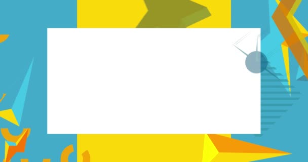 Niebieski Żółty Geometryczny Graficzny Retro Motyw Animacji Tła Miejscem Tekst — Wideo stockowe