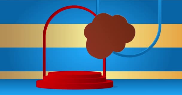Abstract Blue Red Brown Και Gold Mockup Οθόνη Animation Προϊόν — Αρχείο Βίντεο