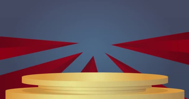Abstrakt Blue Red Brown Gold Mockup Produktové Animace Displeje Válcový — Stock video