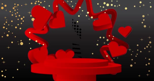 Affichage Produits Maquettes Noir Rouge Avec Des Cœurs Valentine Day — Video