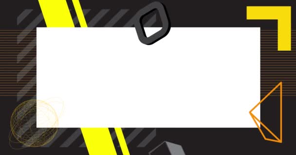 Černá Žlutá Geometrická Kresba Retro Téma Pozadí Aniamtion Místem Pro — Stock video