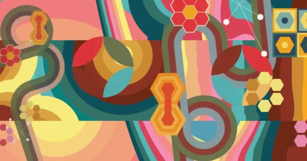 Groovy Retro 70S Background Animation Colorful 1970S Art Video Minimalistic — Stock Video