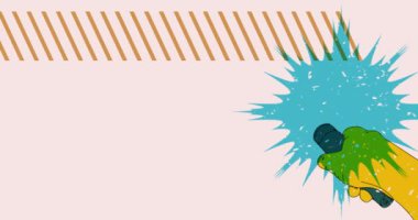 Geometrik şekilli Risograph Flashlight animasyon. Moda riso grafik tasarım videosunda nesne taşınıyor.