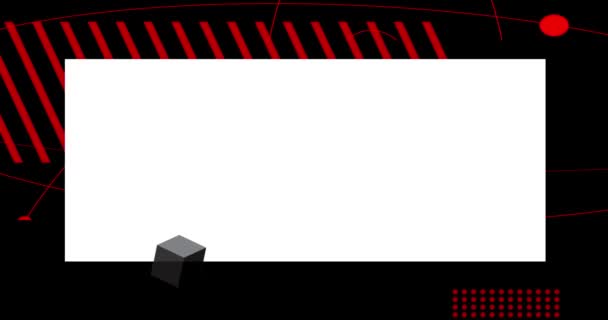 Czarny Czerwony Geometryczny Graficzny Retro Motyw Animacji Tło Miejscem Tekst — Wideo stockowe