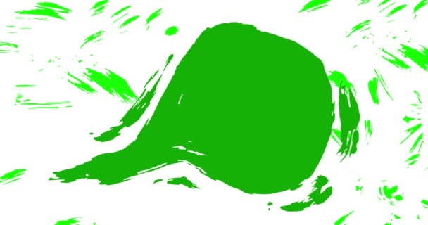 Зеленый Золотой Граффити Речи Пузырь Анимации Абстрактная Современная Мезеннинговая Вывеска — стоковое видео