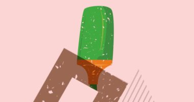 Geometrik şekilli Risograph Keçeli Kalem animasyonu. Moda riso grafik tasarım videosunda nesne taşınıyor.