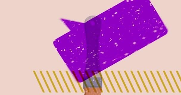 Risograph Paintbrush Bańka Mowy Geometrycznych Kształtów Animacji Poruszający Się Obiekt — Wideo stockowe