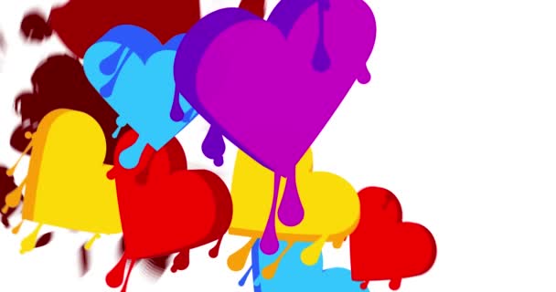 Heart Graffiti Tagg Animation Sammanfattning Alla Hjärtans Dag Modern Street — Stockvideo