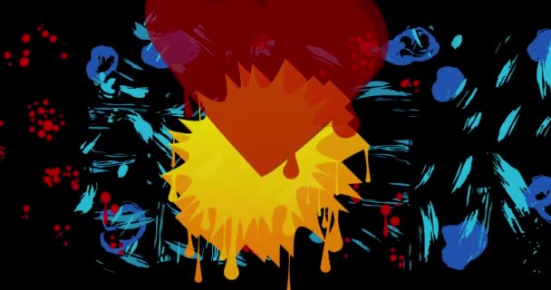 Heart Graffiti Tagg Animation Sammanfattning Alla Hjärtans Dag Modern Street — Stockvideo
