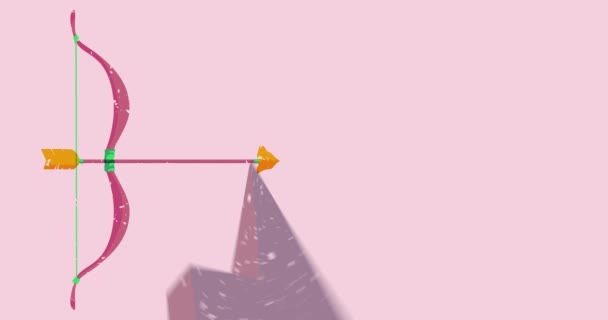 Risógrafo Arco Flecha Con Formas Geométricas Animación Objeto Movimiento Video — Vídeos de Stock