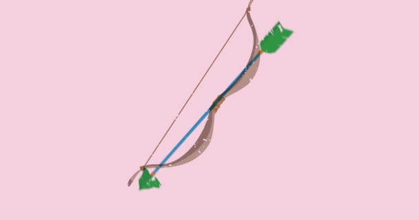 幾何学的な形をしたリゾグラフボウと矢印アニメーション トレンディなリソグラフデザインビデオでの移動オブジェクト — ストック動画