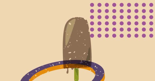 Risograph Ice Cream Com Animação Formas Geométricas Objeto Movimento Moda — Vídeo de Stock