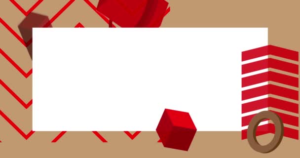 Brown Rouge Géométrique Graphique Rétro Thème Fond Aniamtion Avec Place — Video