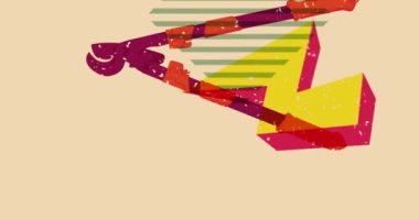 Risograph Heavy Duty Large Cable Cutter, geometrik şekilli eski tel ya da çelik çubuk kesicisi. Moda riso grafik tasarım videosunda nesne taşınıyor.