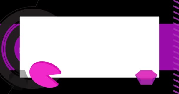 Фиолетовый Черный Геометрические Графические Ретро Темы Фонового Аниамета Местом Текста — стоковое видео
